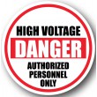 DuraStripe rond veiligheidsteken / HIGH VOLTAGE DANGER AUTHORIZED PERSONNEL ONLY